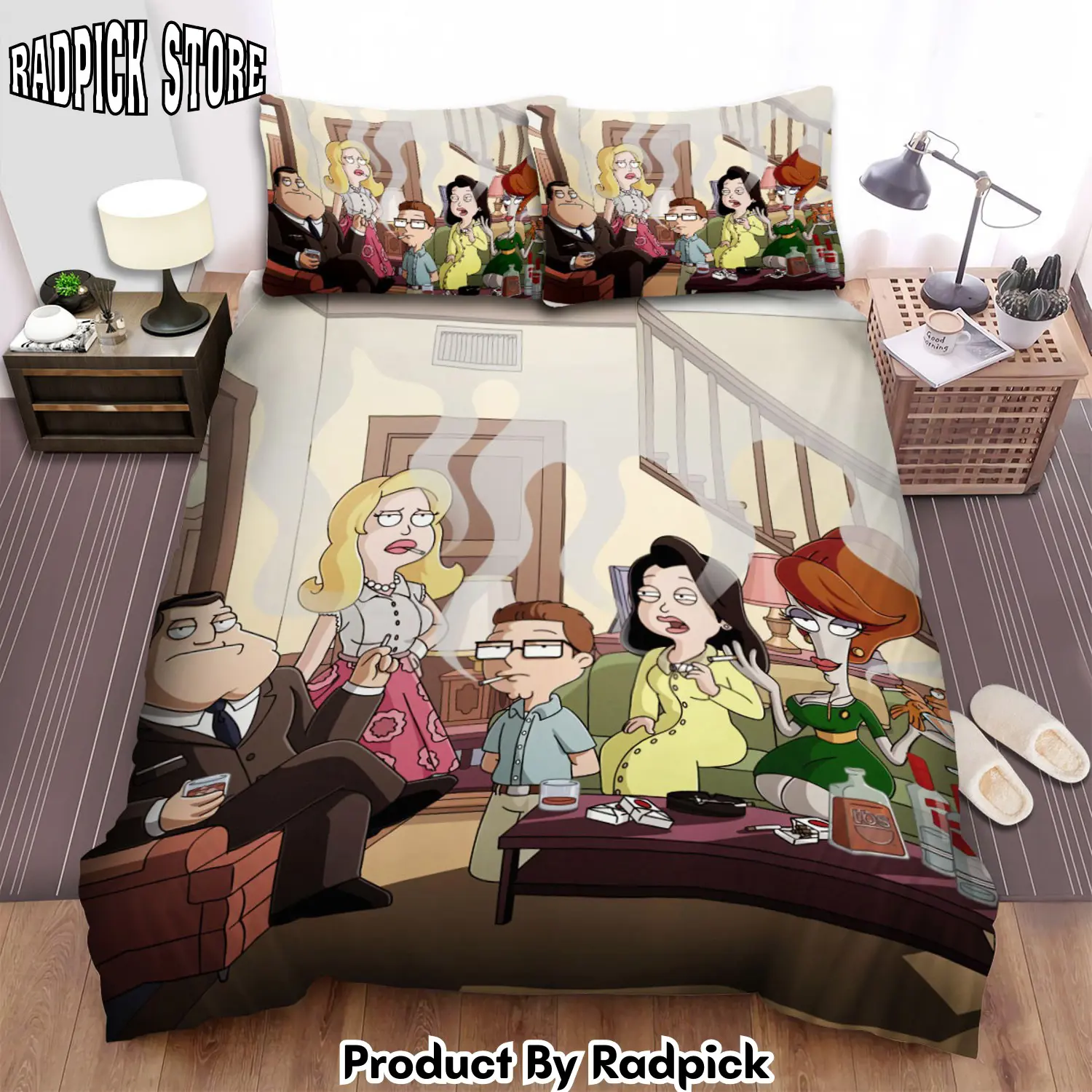 Radpick american dad family smoking and drinking bed sheets spread duvet cover bedding sets rp3278816